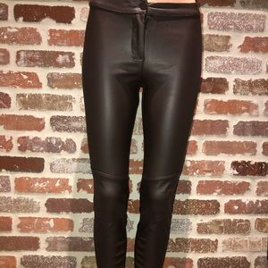 Brown faux leather pant sz 2